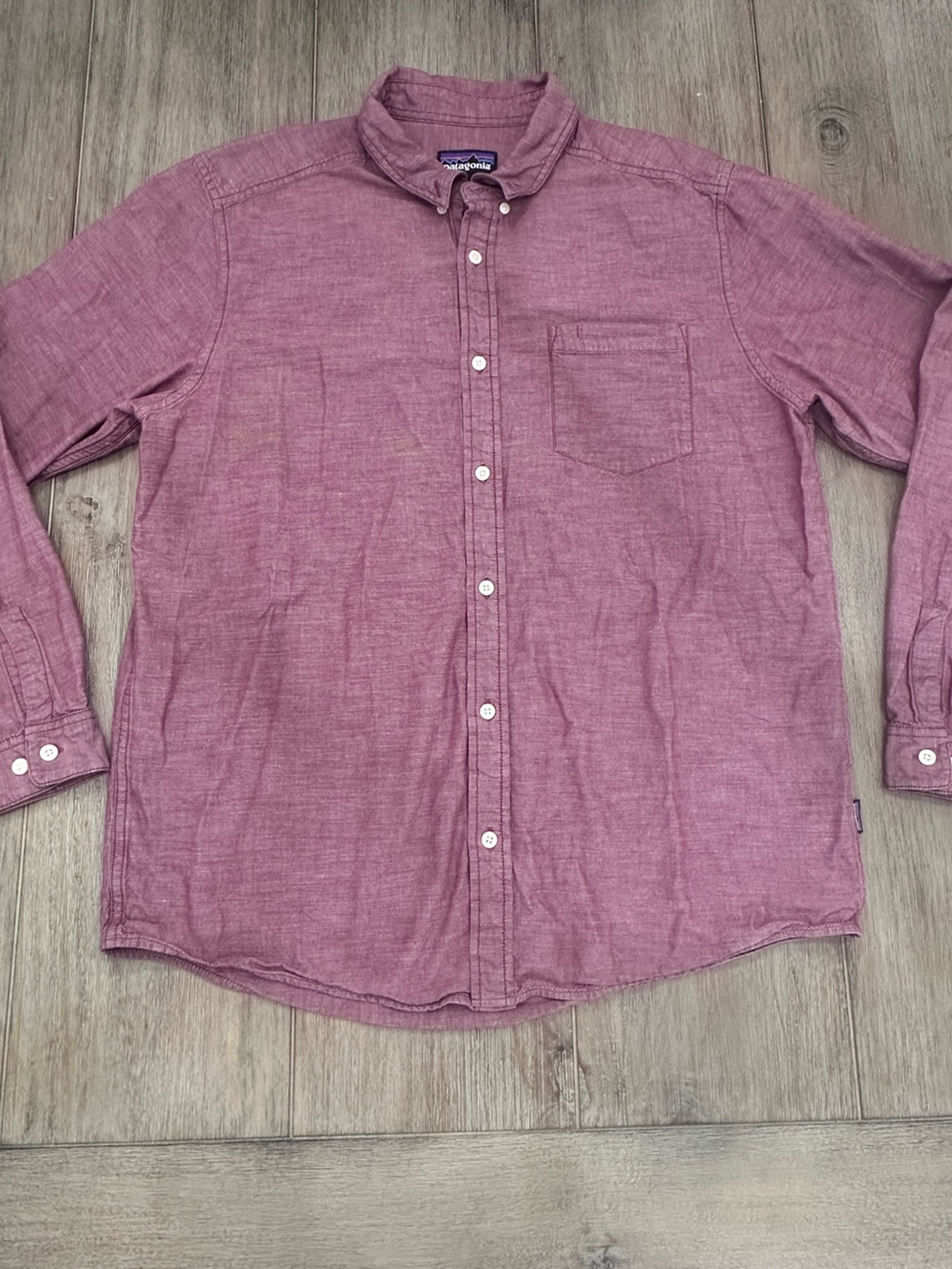 Patagonia Men's Long-Sleeve Oxblood Red Bluffside Shirt | Size Large